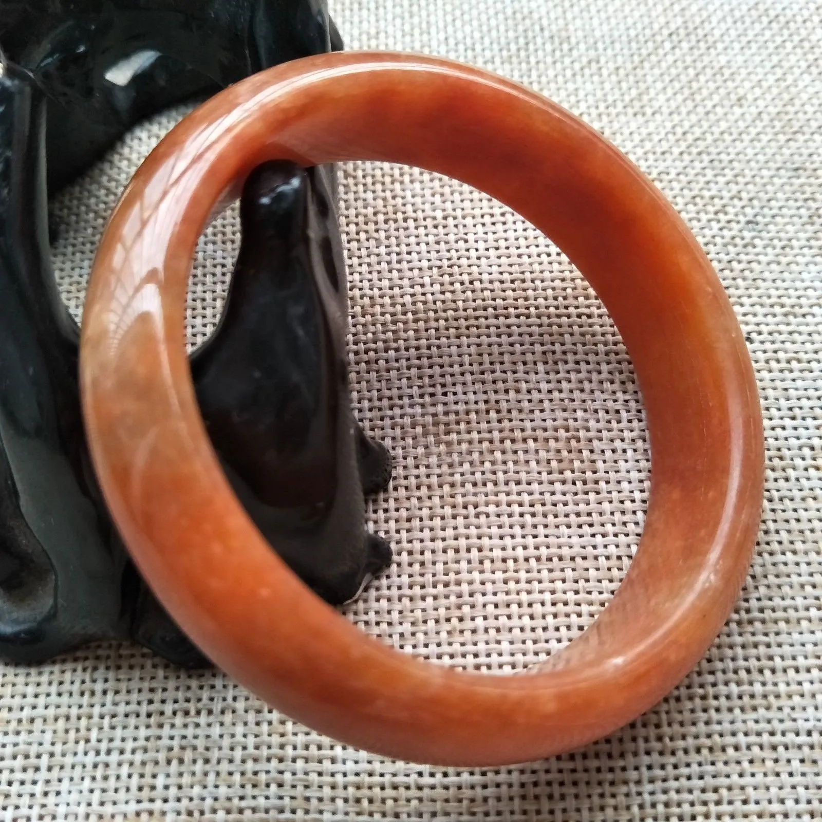 10% OFF- 55/56/57mm Certified Natural Yellow Red Jadeite Emerald A*Jade HandCarved Bangle W560