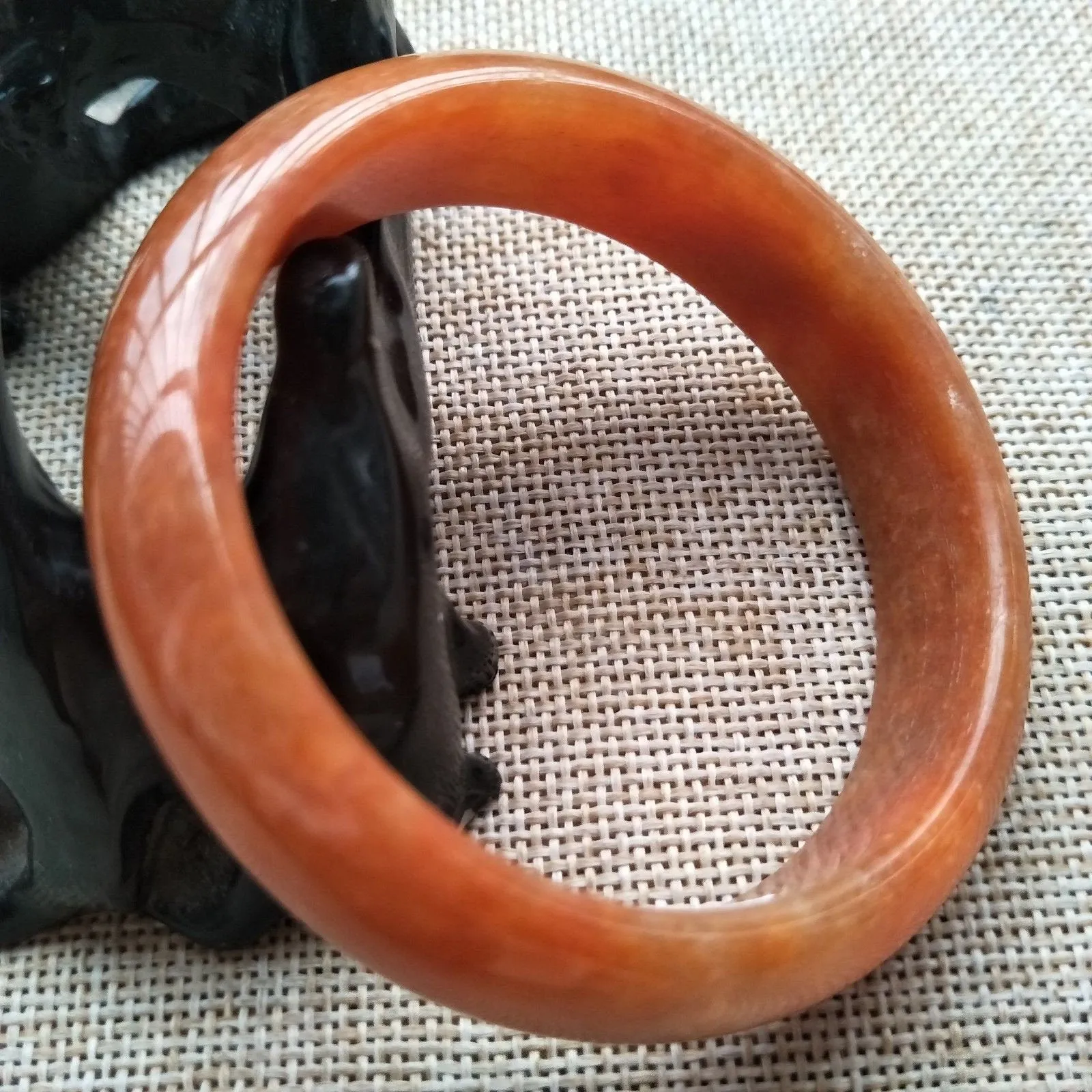 10% OFF- 55/56/57mm Certified Natural Yellow Red Jadeite Emerald A*Jade HandCarved Bangle W560