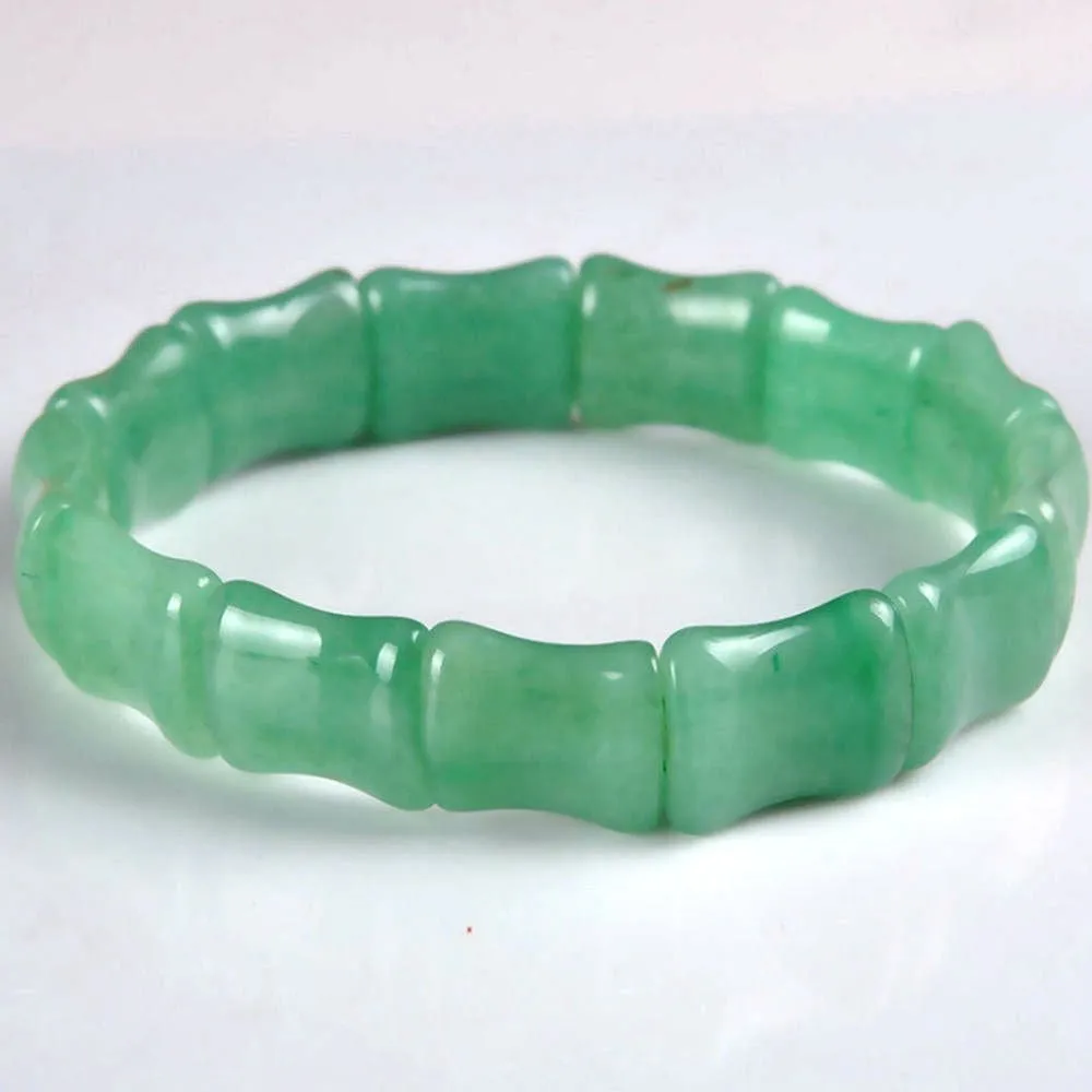 10% OFF- 56-62 mm Certified Natural Ice Jadeite Emerald Dongling Jade A HandCarved Stretchy Bracelet