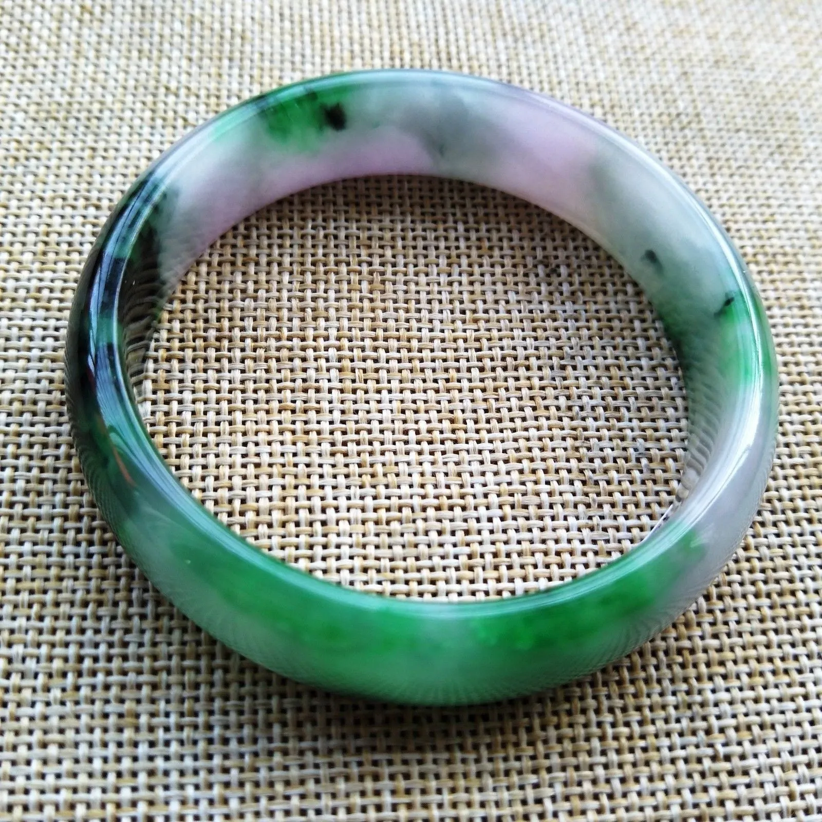 10% OFF- 56/57/58 mm Certified Natural 3 Color Jadeite Emerald A Jade HandCarved Bracelet Bangle 5058