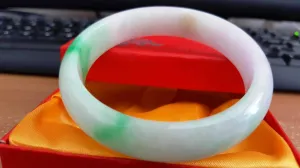 10% OFF- 56/57/58 mm Certified Natural 3 Color Jadeite Emerald A Jade HandCarved Bracelet Bangle A517