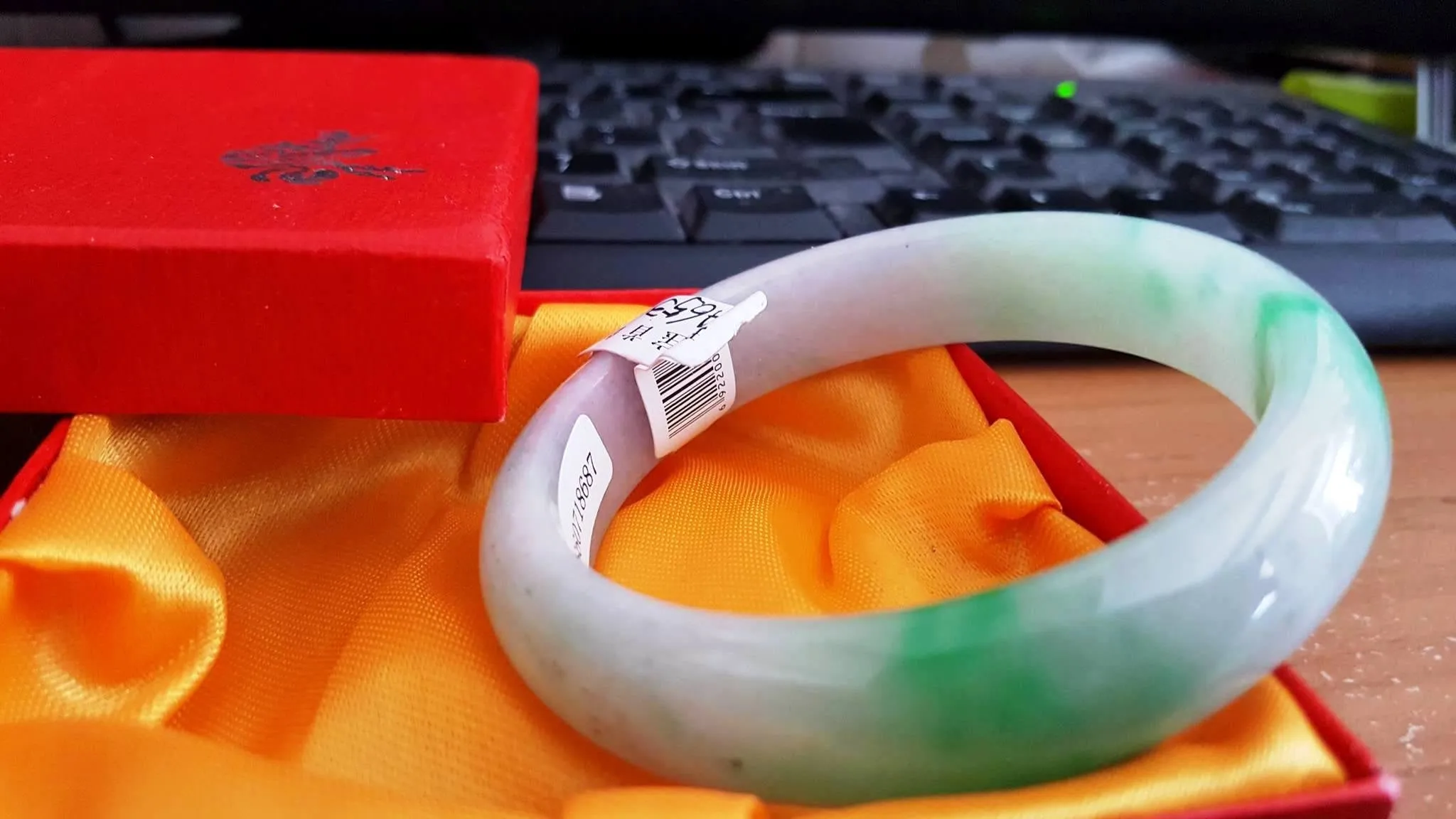 10% OFF- 56/57/58 mm Certified Natural 3 Color Jadeite Emerald A Jade HandCarved Bracelet Bangle A653
