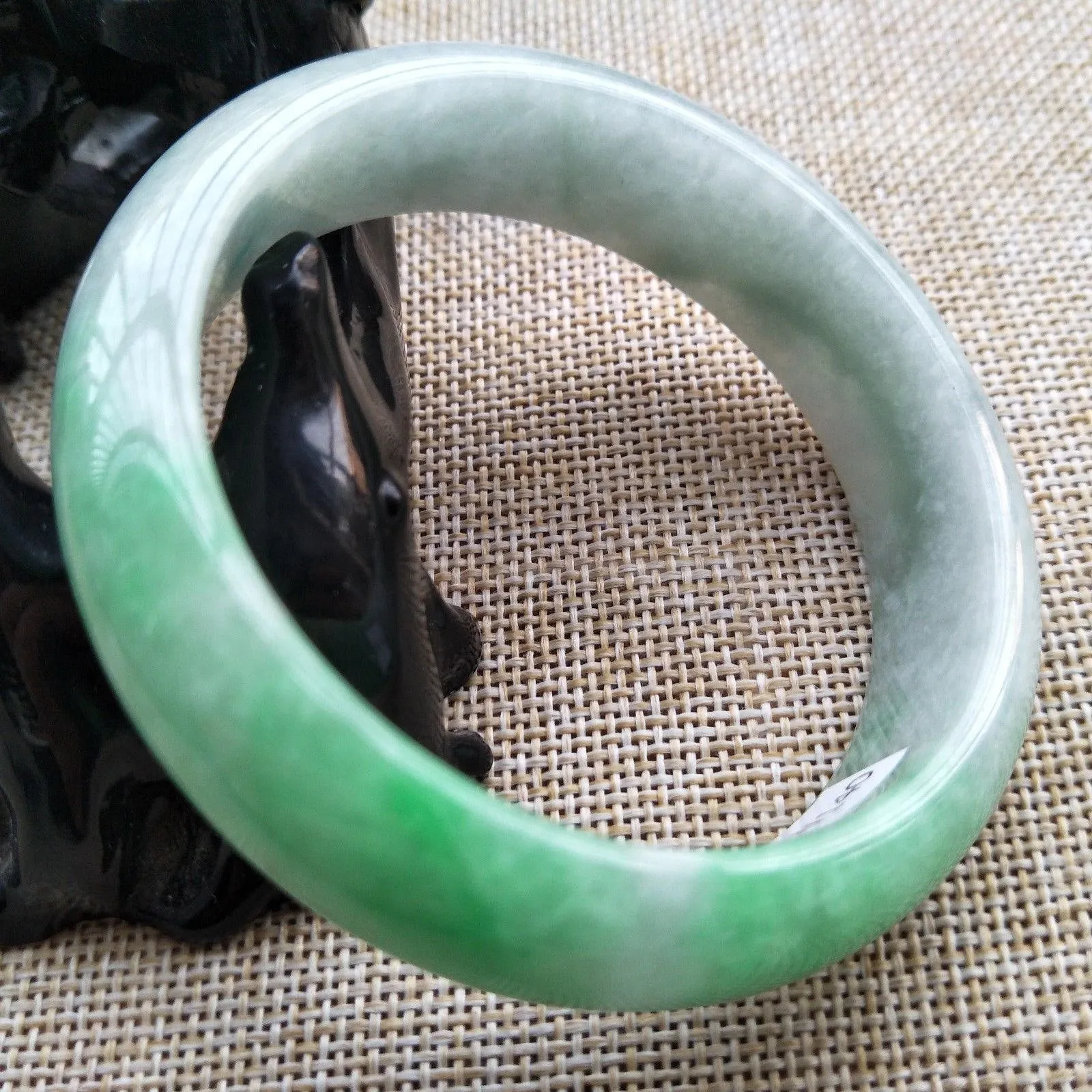 10% OFF- 56/57/58 mm Certified Natural Jadeite Emerald A Jade HandCarved Bangle W140