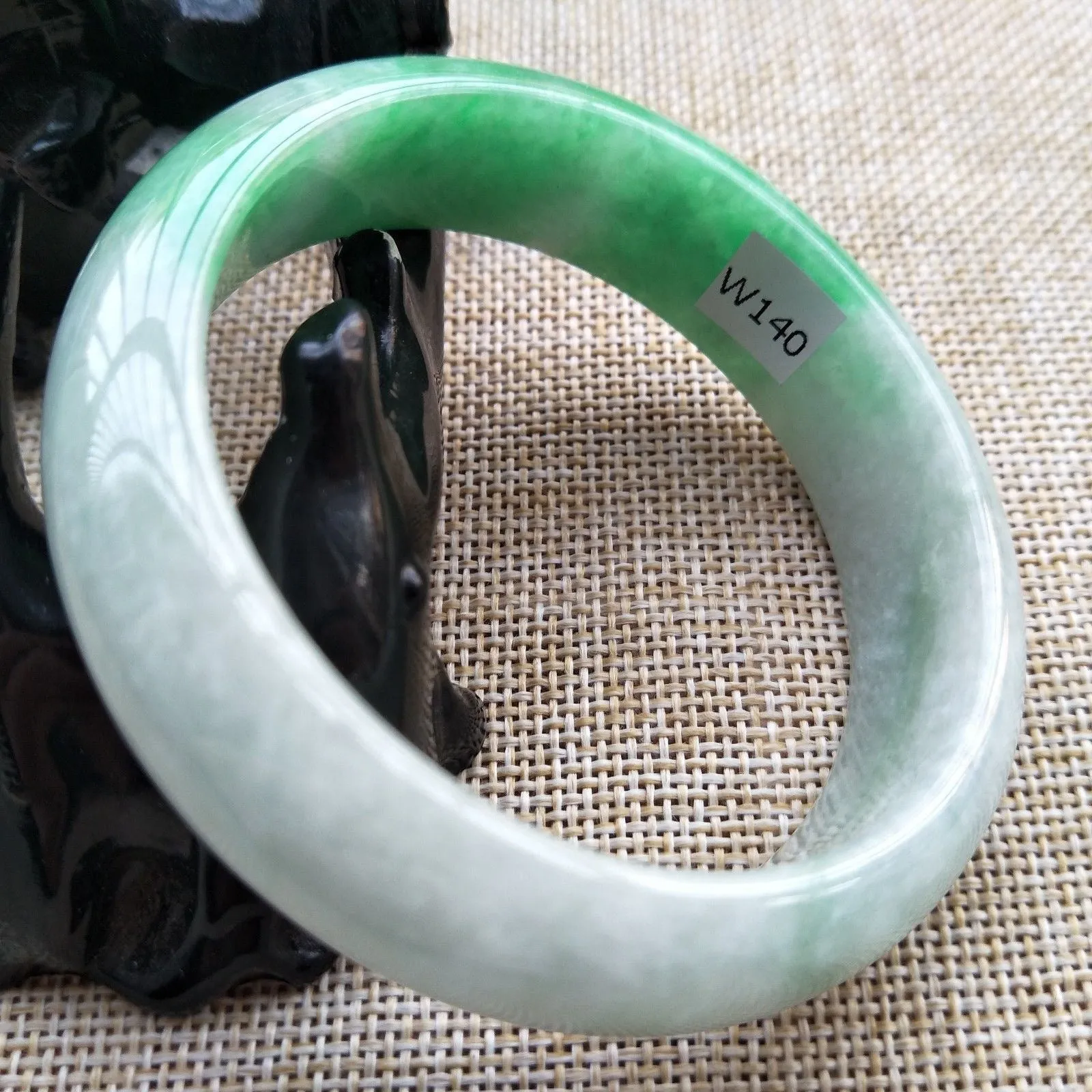 10% OFF- 56/57/58 mm Certified Natural Jadeite Emerald A Jade HandCarved Bangle W140