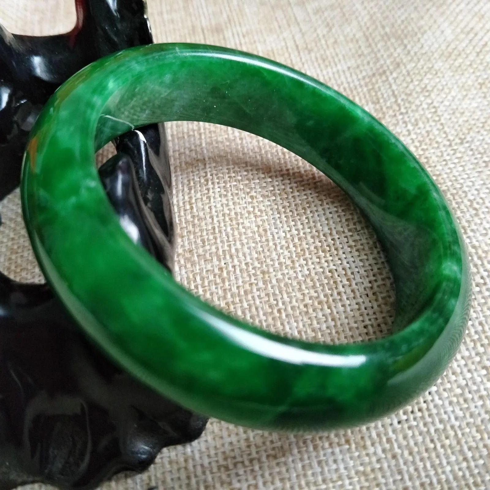 10% OFF- 56/57/58 mm Certified Natural Jadeite Emerald A Jade HandCarved Bracelet Bangle A218