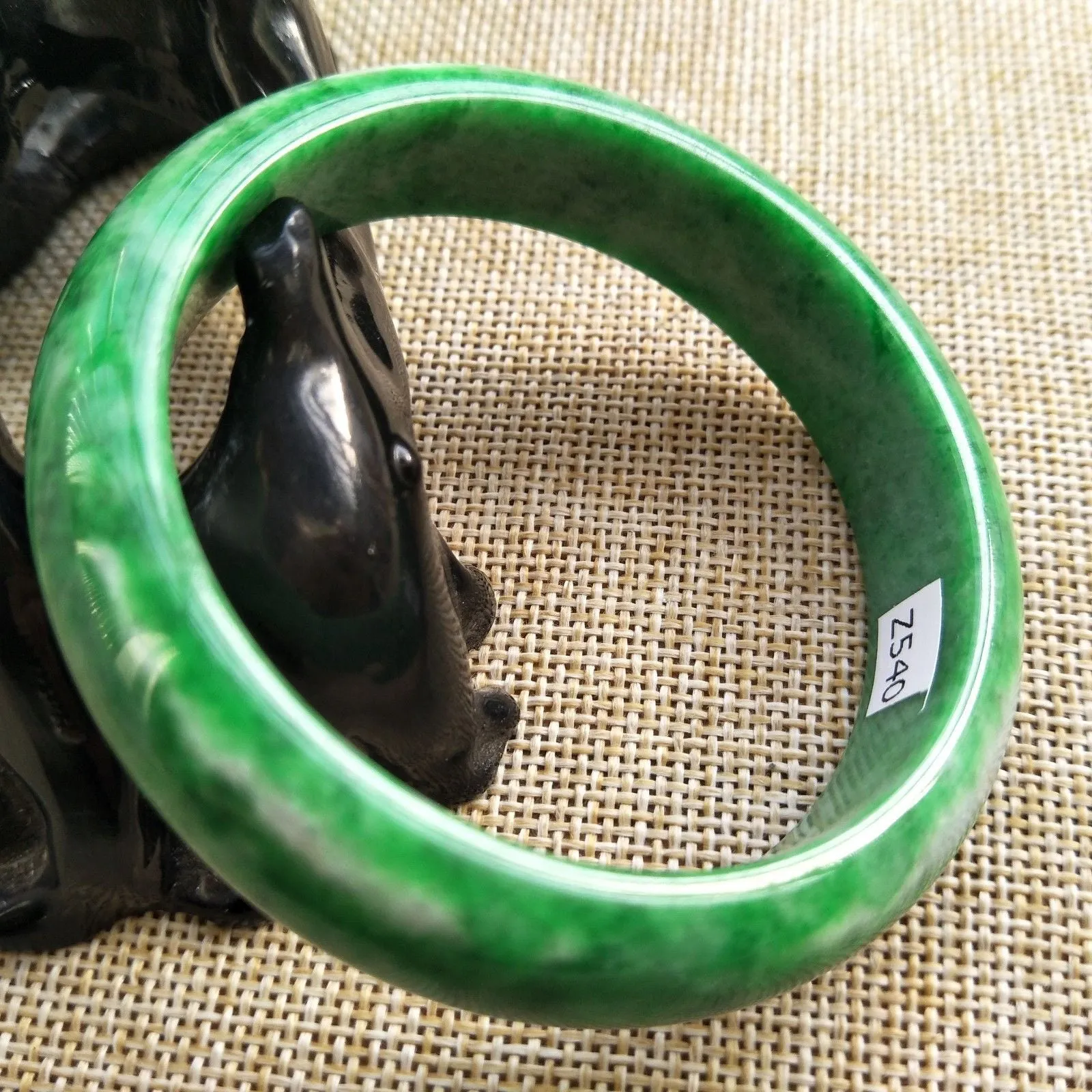 10% OFF- 56/57/58 mm Certified Natural Jadeite Emerald A Jade HandCarved Bracelet Bangle Z540