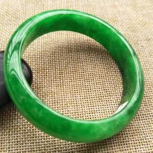 10% OFF- 56/57/58 mm Certified Natural Jadeite Emerald A*Jade Handcarved Bangle K113