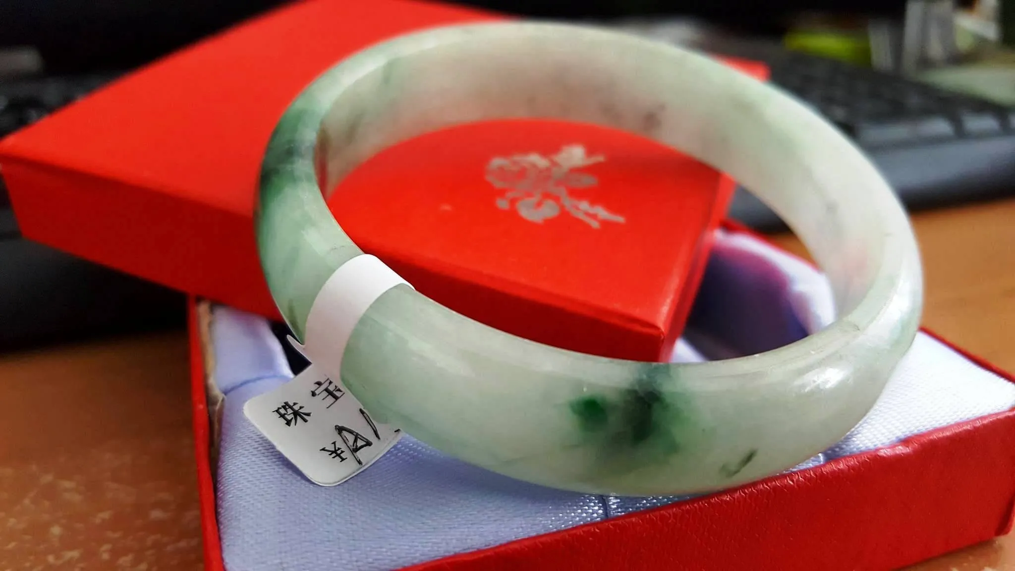 10% OFF- 56/57/58 mm Certified Natural Jadeite Emerald Jade Bangle《Grade A》A173