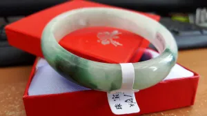 10% OFF- 56/57/58 mm Certified Natural Jadeite Emerald Jade Bangle《Grade A》A173