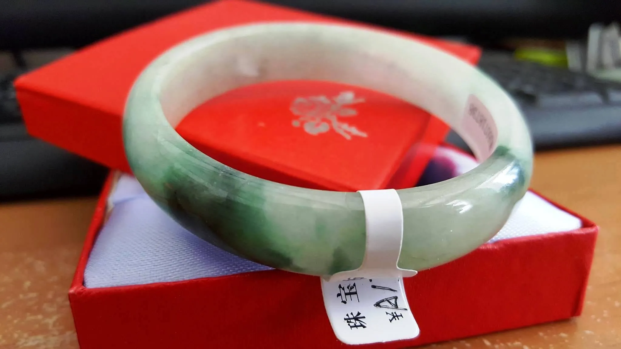 10% OFF- 56/57/58 mm Certified Natural Jadeite Emerald Jade Bangle《Grade A》A173