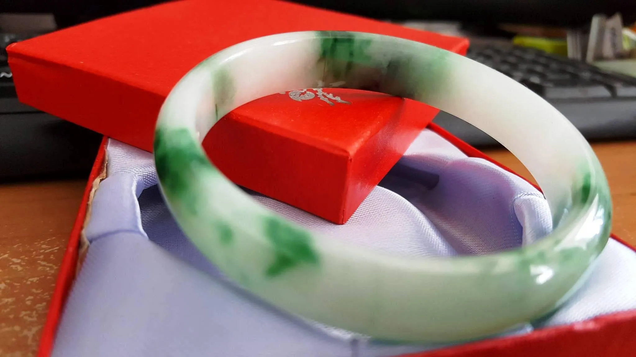 10% OFF- 56/57/58 mm Certified Natural Jadeite Emerald Jade Bangle《Grade A》A179