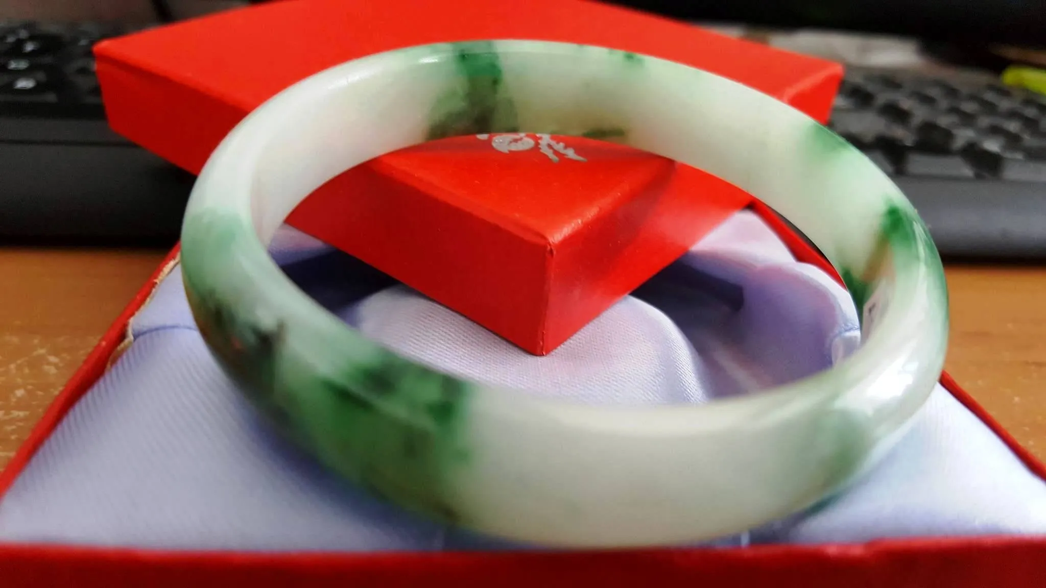 10% OFF- 56/57/58 mm Certified Natural Jadeite Emerald Jade Bangle《Grade A》A179
