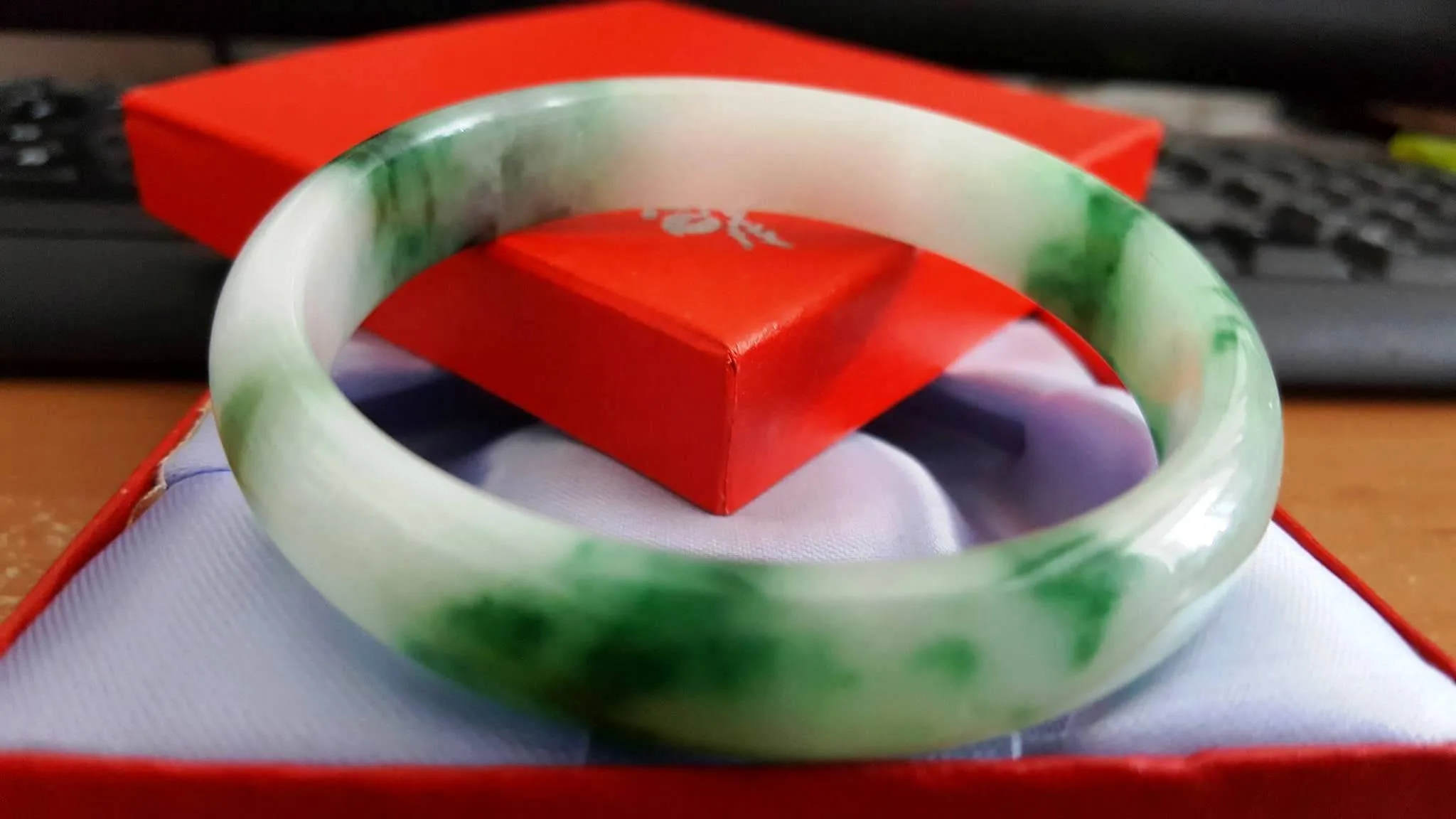 10% OFF- 56/57/58 mm Certified Natural Jadeite Emerald Jade Bangle《Grade A》A179
