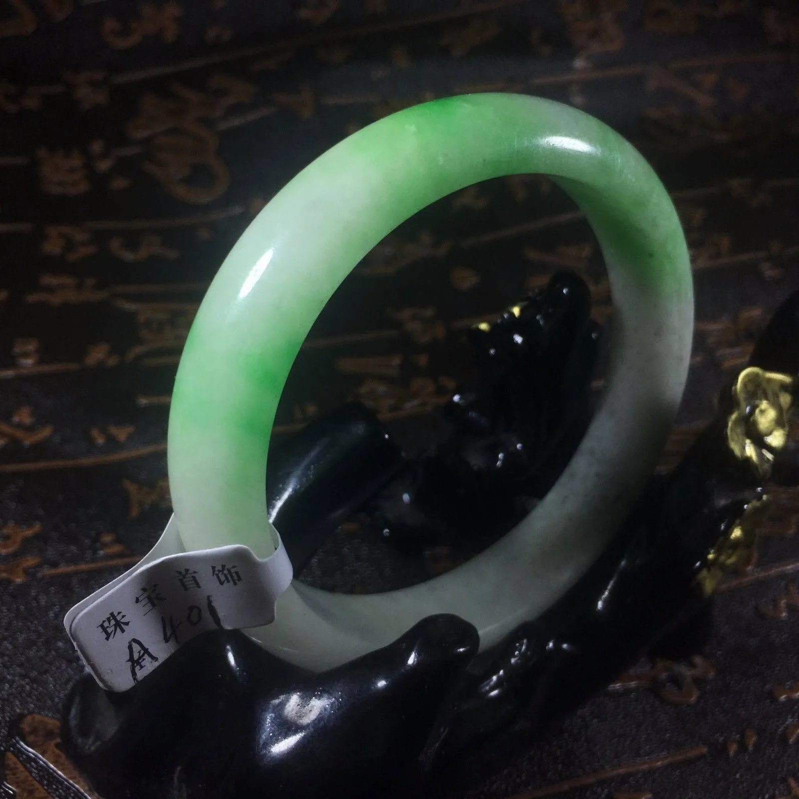 10% OFF- 56/57/58 mm Certified Natural Jadeite Emerald Jade Bangle《Grade A》A401