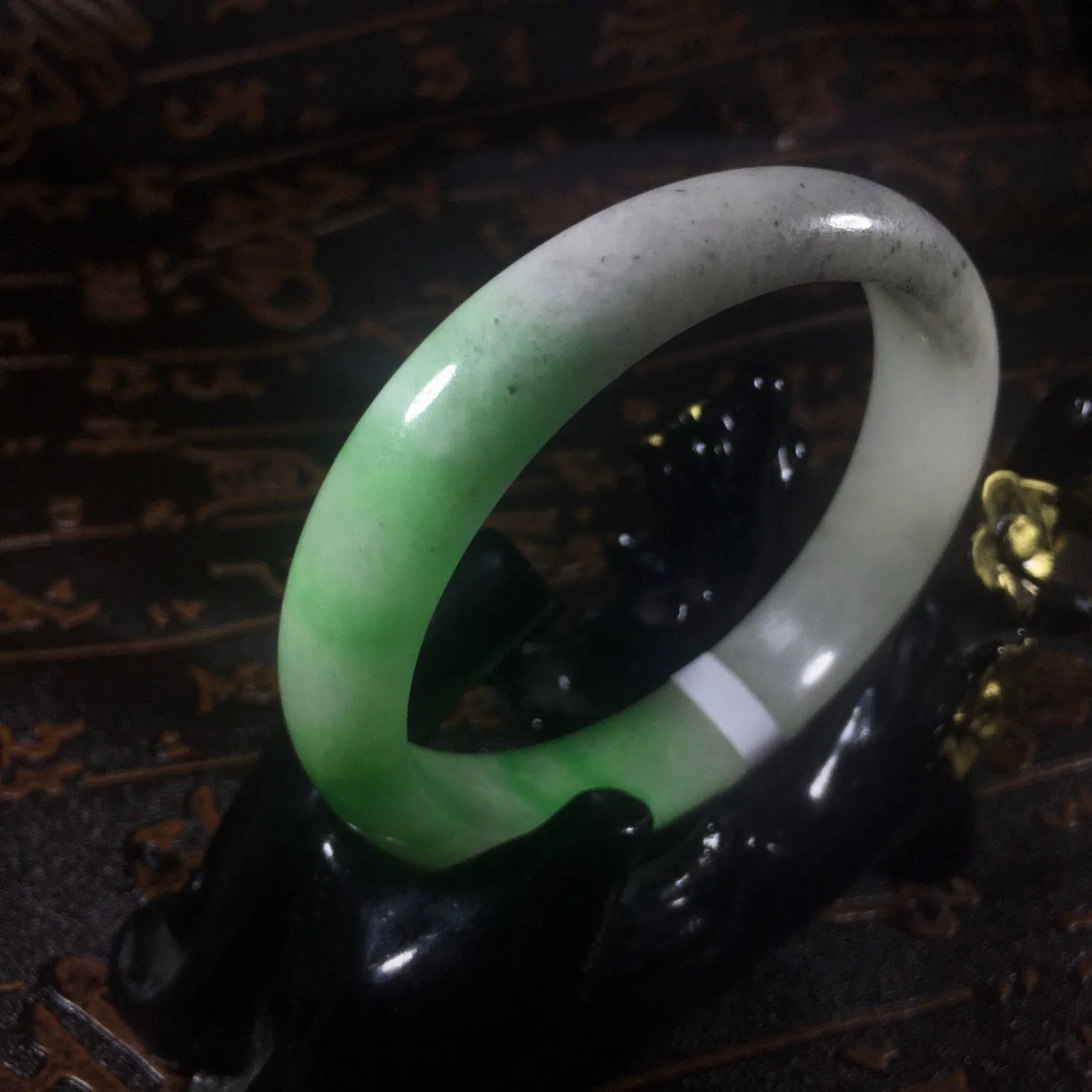 10% OFF- 56/57/58 mm Certified Natural Jadeite Emerald Jade Bangle《Grade A》A401