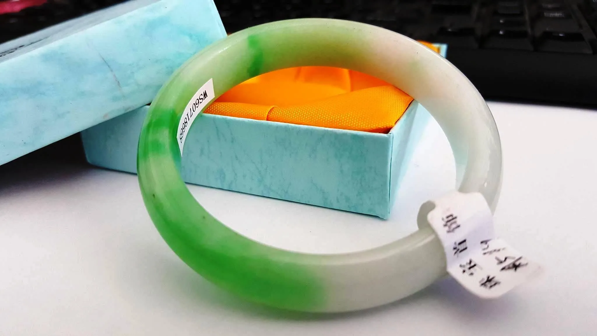 10% OFF- 56/57/58 mm Certified Natural Jadeite Emerald Jade Bangle《Grade A》A519