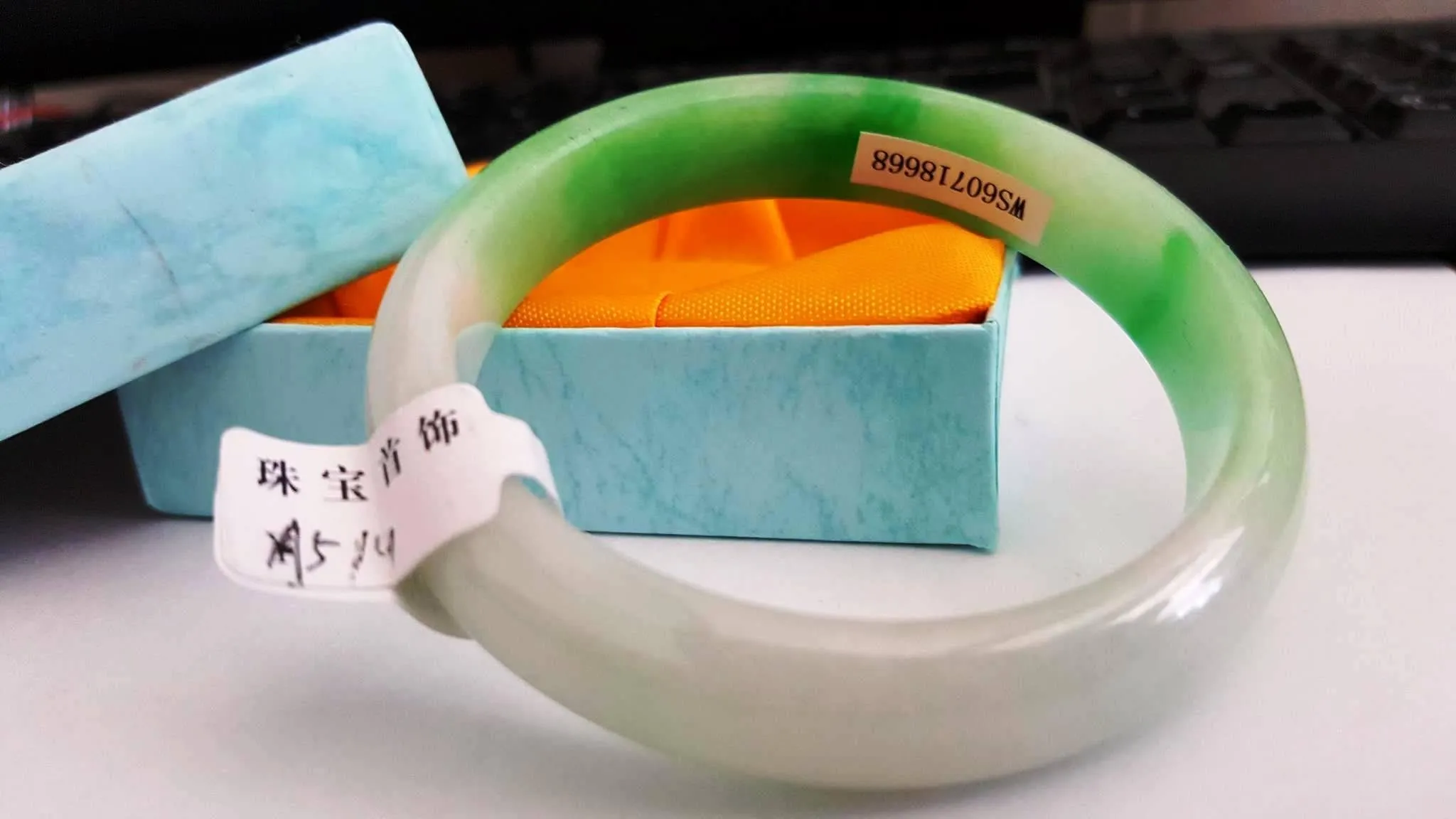 10% OFF- 56/57/58 mm Certified Natural Jadeite Emerald Jade Bangle《Grade A》A519