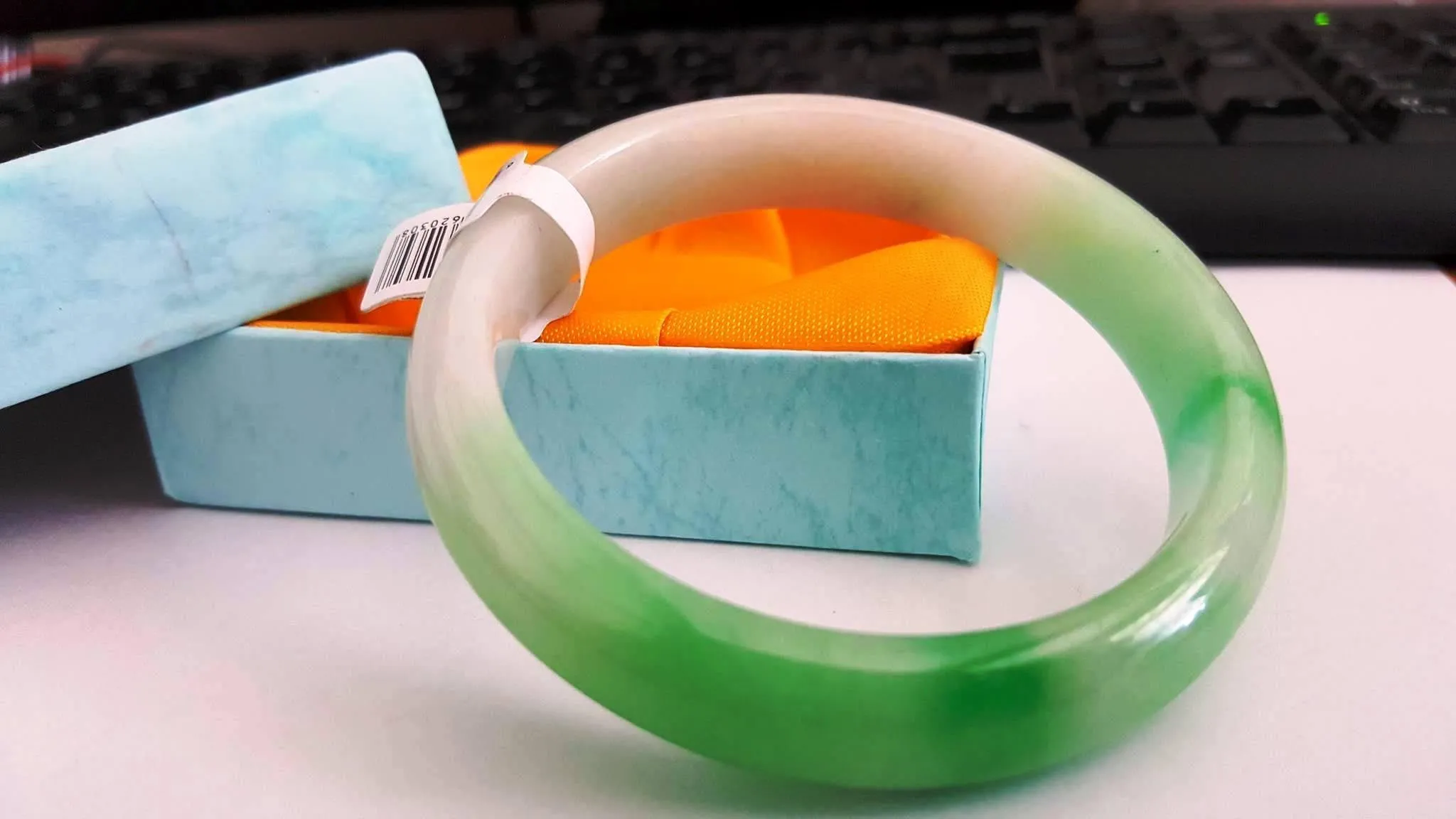 10% OFF- 56/57/58 mm Certified Natural Jadeite Emerald Jade Bangle《Grade A》A519