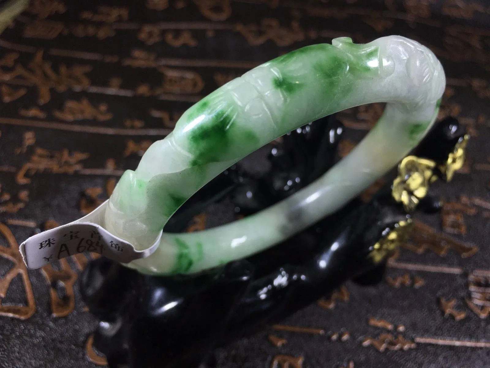 10% OFF- 56/57/58 mm Certified Natural Jadeite Emerald Jade Bangle《Grade A》A684