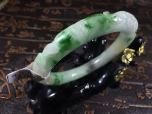 10% OFF- 56/57/58 mm Certified Natural Jadeite Emerald Jade Bangle《Grade A》A684