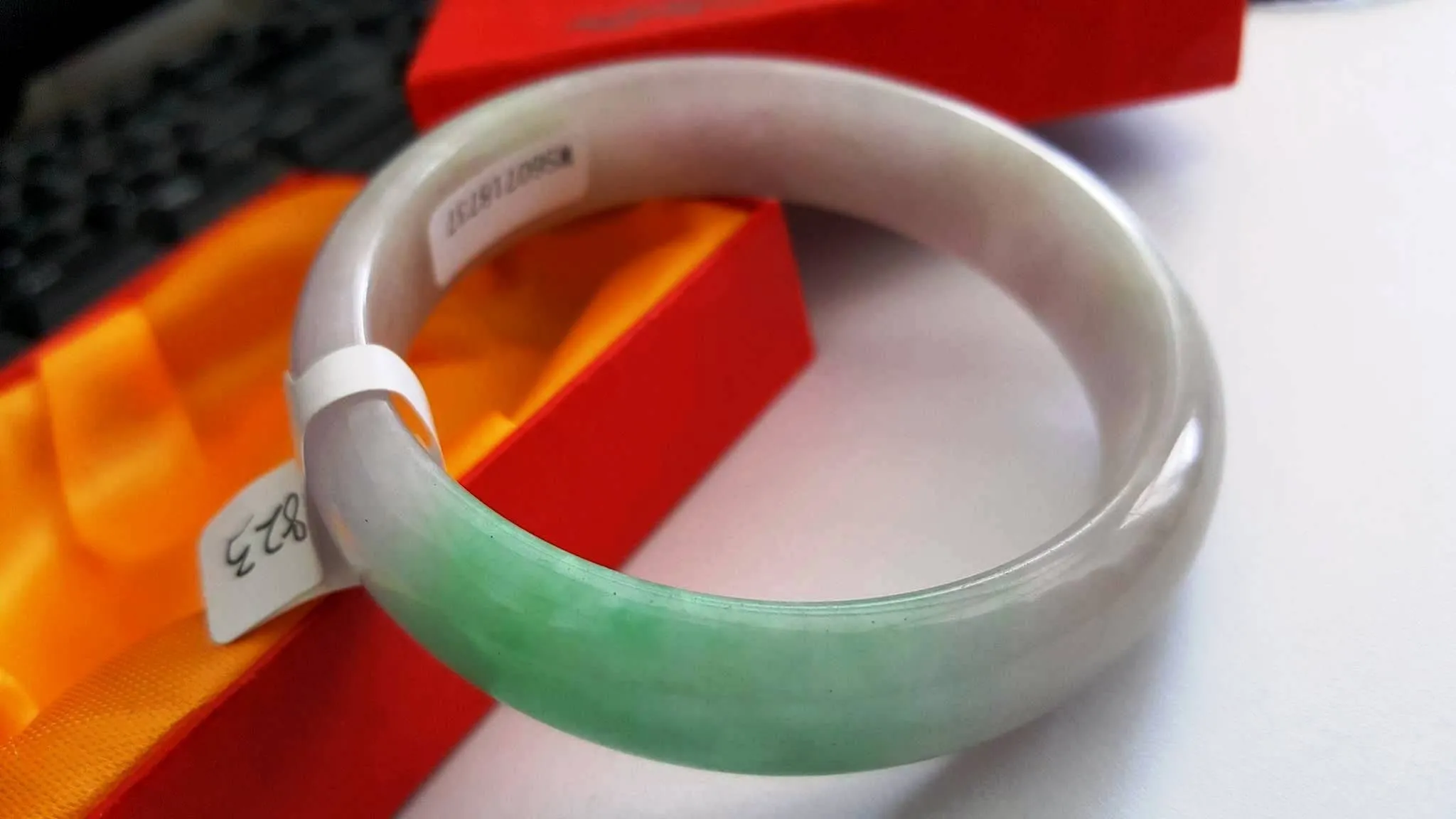 10% OFF- 56/57/58 mm Certified Natural Jadeite Emerald Jade Bangle《Grade A》A823