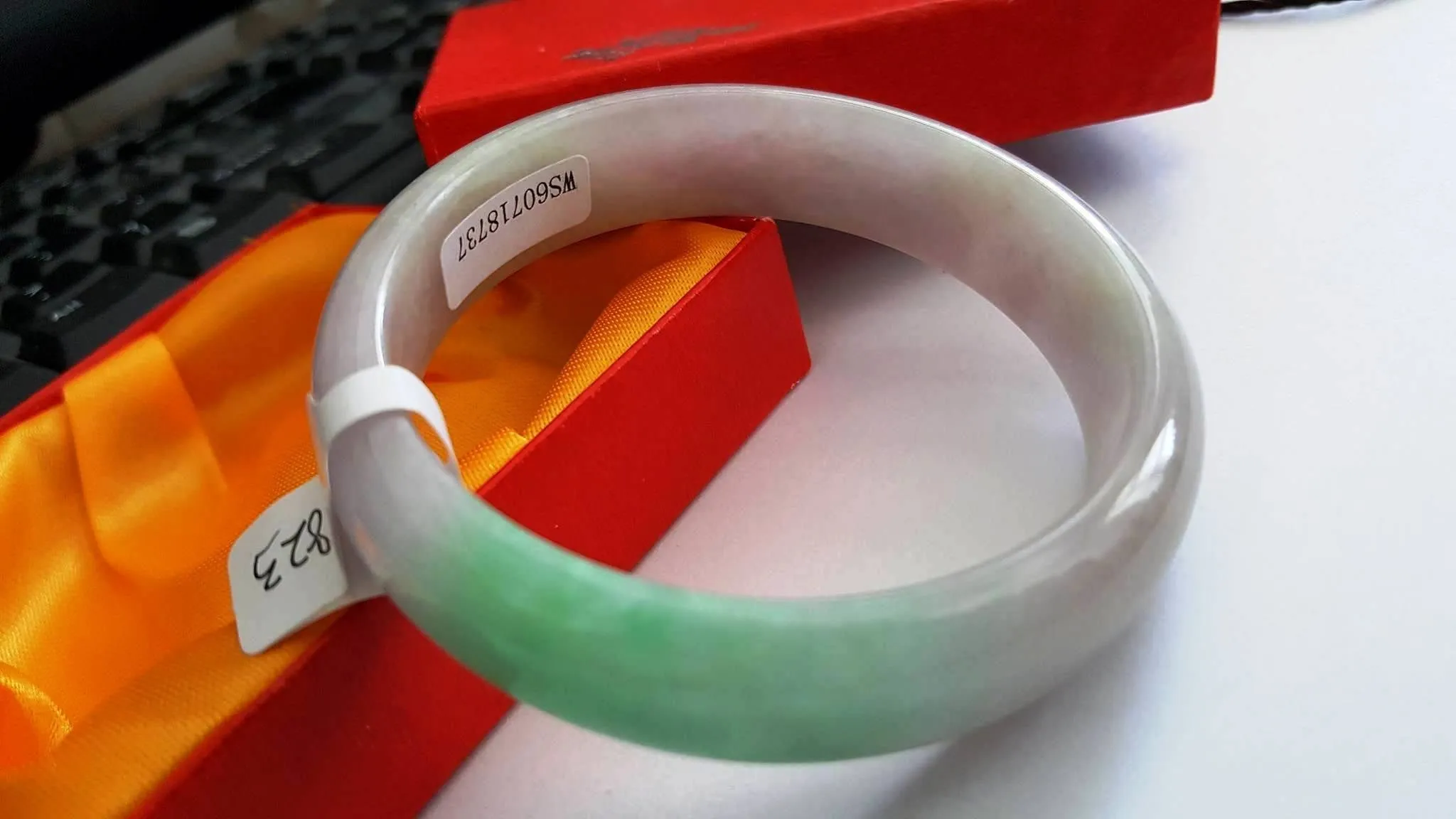 10% OFF- 56/57/58 mm Certified Natural Jadeite Emerald Jade Bangle《Grade A》A823