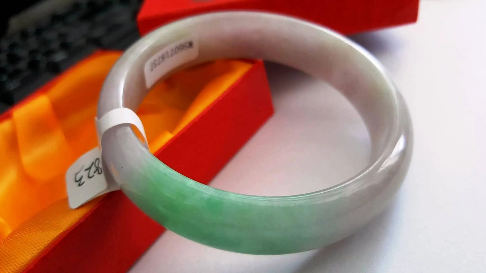 10% OFF- 56/57/58 mm Certified Natural Jadeite Emerald Jade Bangle《Grade A》A823