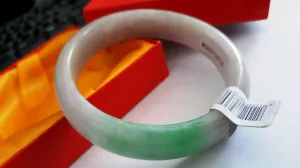 10% OFF- 56/57/58 mm Certified Natural Jadeite Emerald Jade Bangle《Grade A》A823