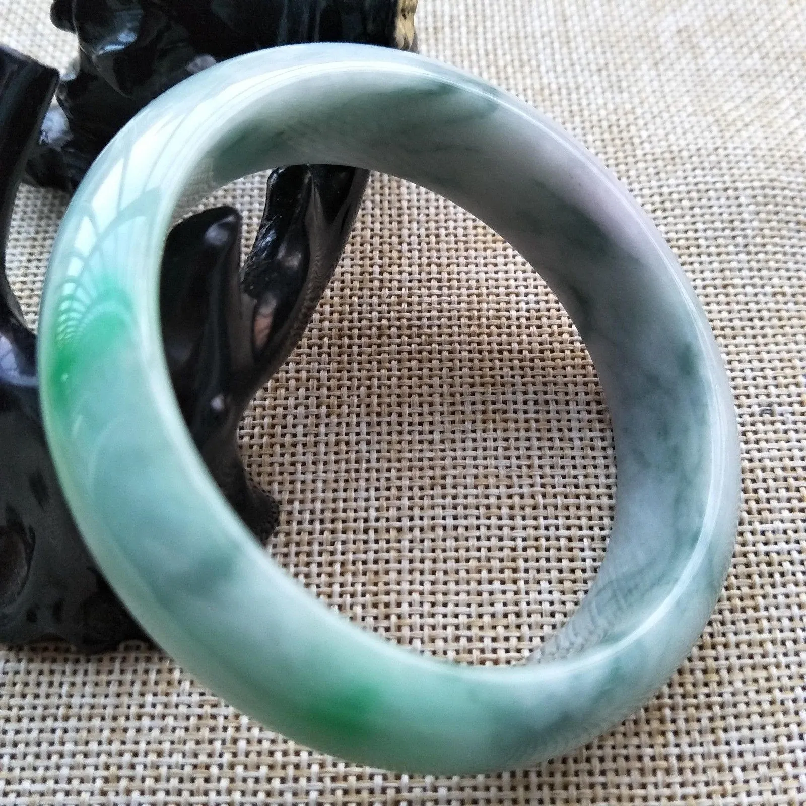 10% OFF- 56/57/58 mm Certified Natural Jadeite Emerald Jade Bangle《Grade A》P606