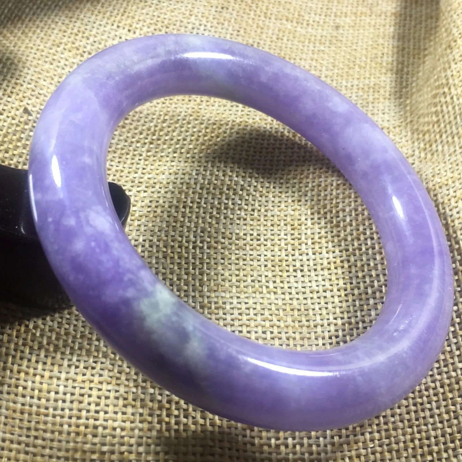 10% OFF- 56/57/58 mm Certified Natural Lavender Jadeite Emerald A*Jade HandCarved Bangle A018