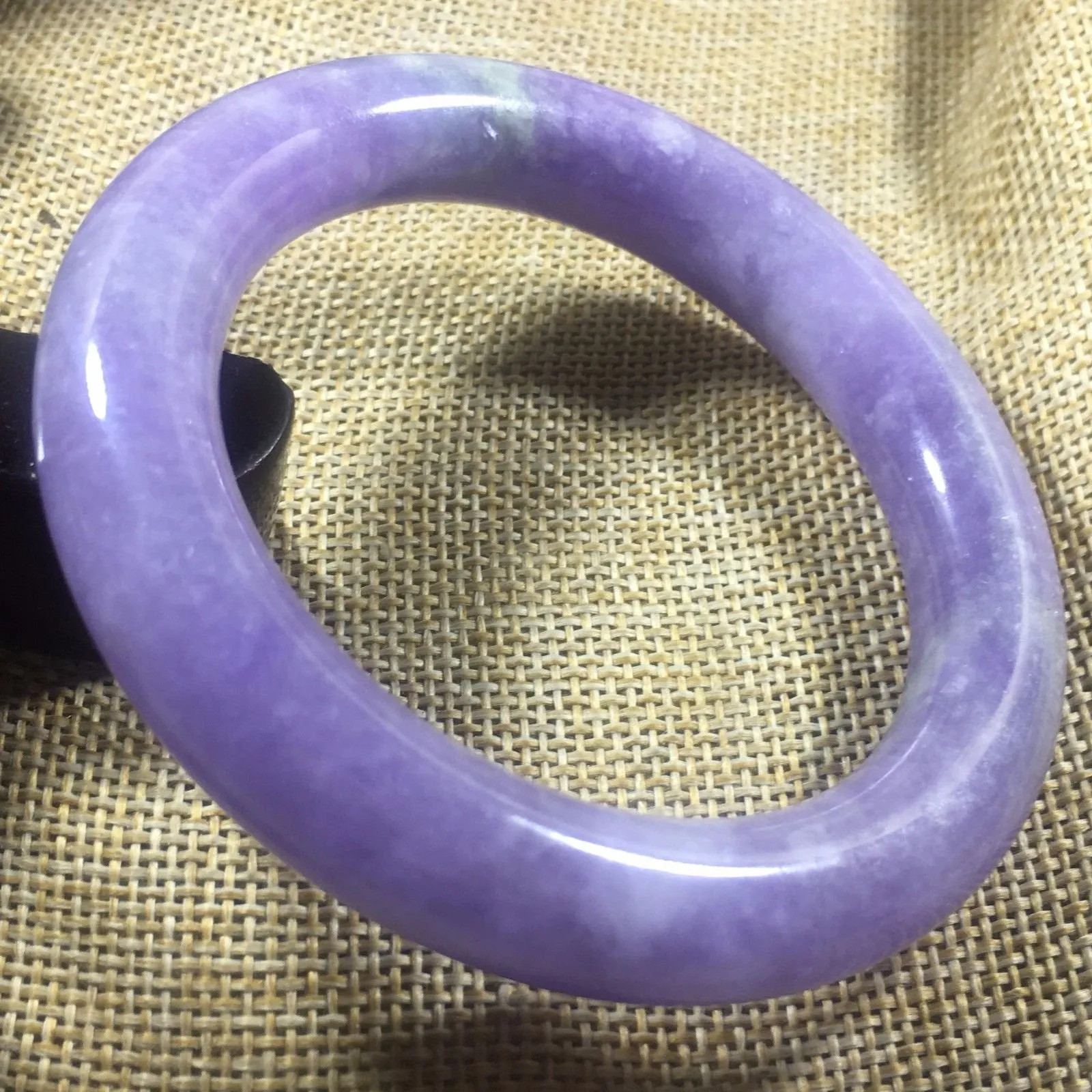 10% OFF- 56/57/58 mm Certified Natural Lavender Jadeite Emerald A*Jade HandCarved Bangle A018