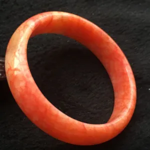 10% OFF- 56/57/58 mm Certified Natural Red Emerald A*Jade Handcarved Bangle X022