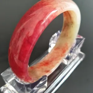 10% OFF- 56/57/58 mm Certified Natural Red XiuYan Emerald Jade Bracelet Bangle《Grade A》