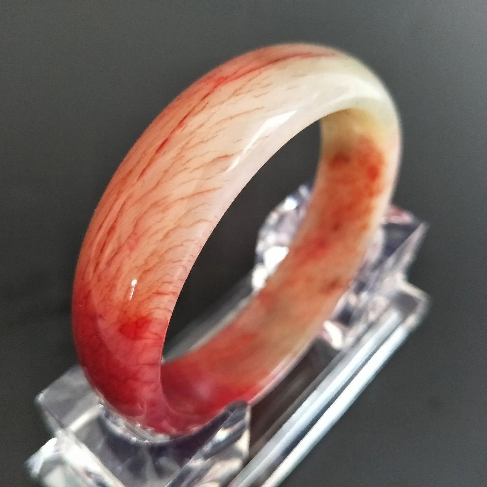 10% OFF- 56/57/58 mm Certified Natural Red XiuYan Emerald Jade Bracelet Bangle《Grade A》