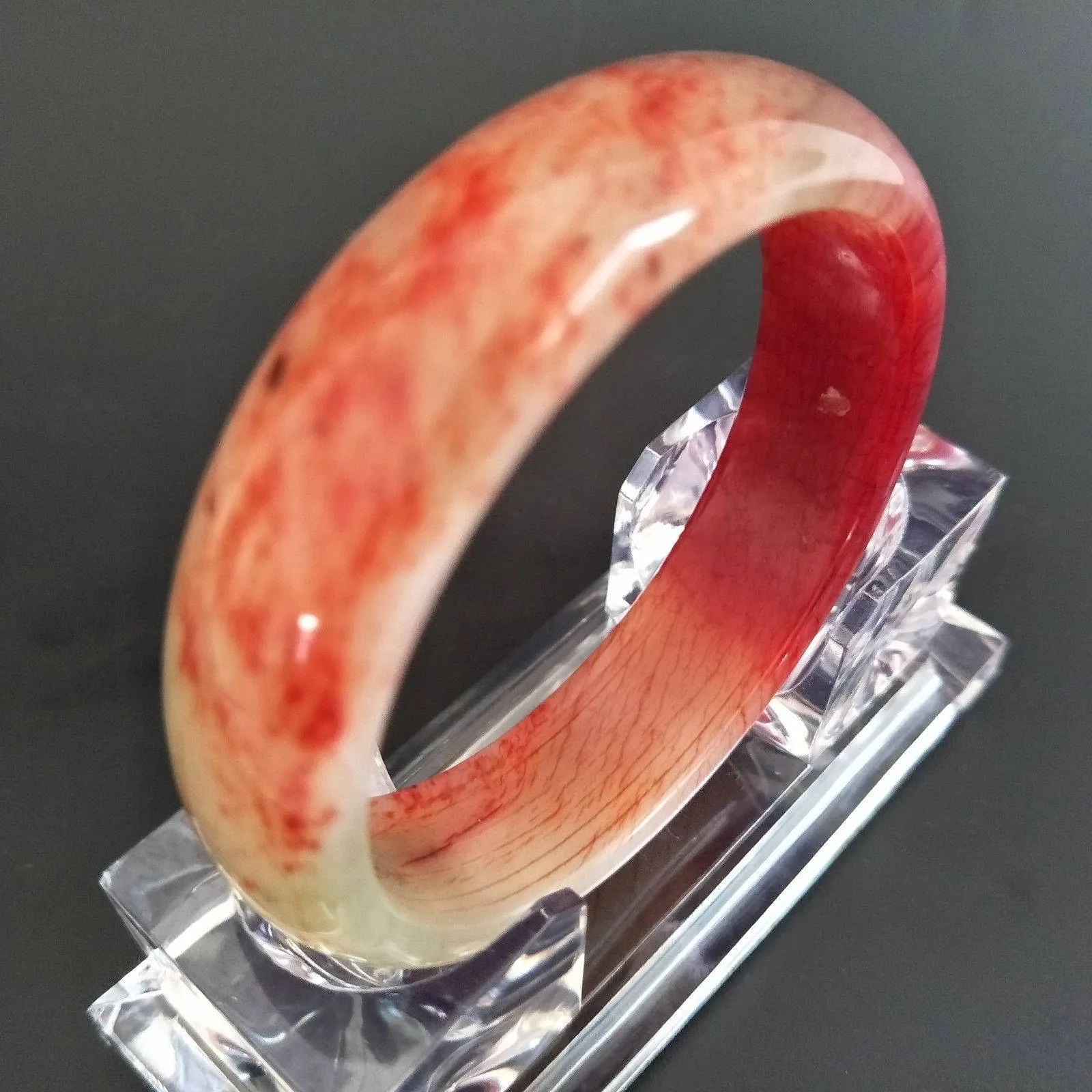 10% OFF- 56/57/58 mm Certified Natural Red XiuYan Emerald Jade Bracelet Bangle《Grade A》