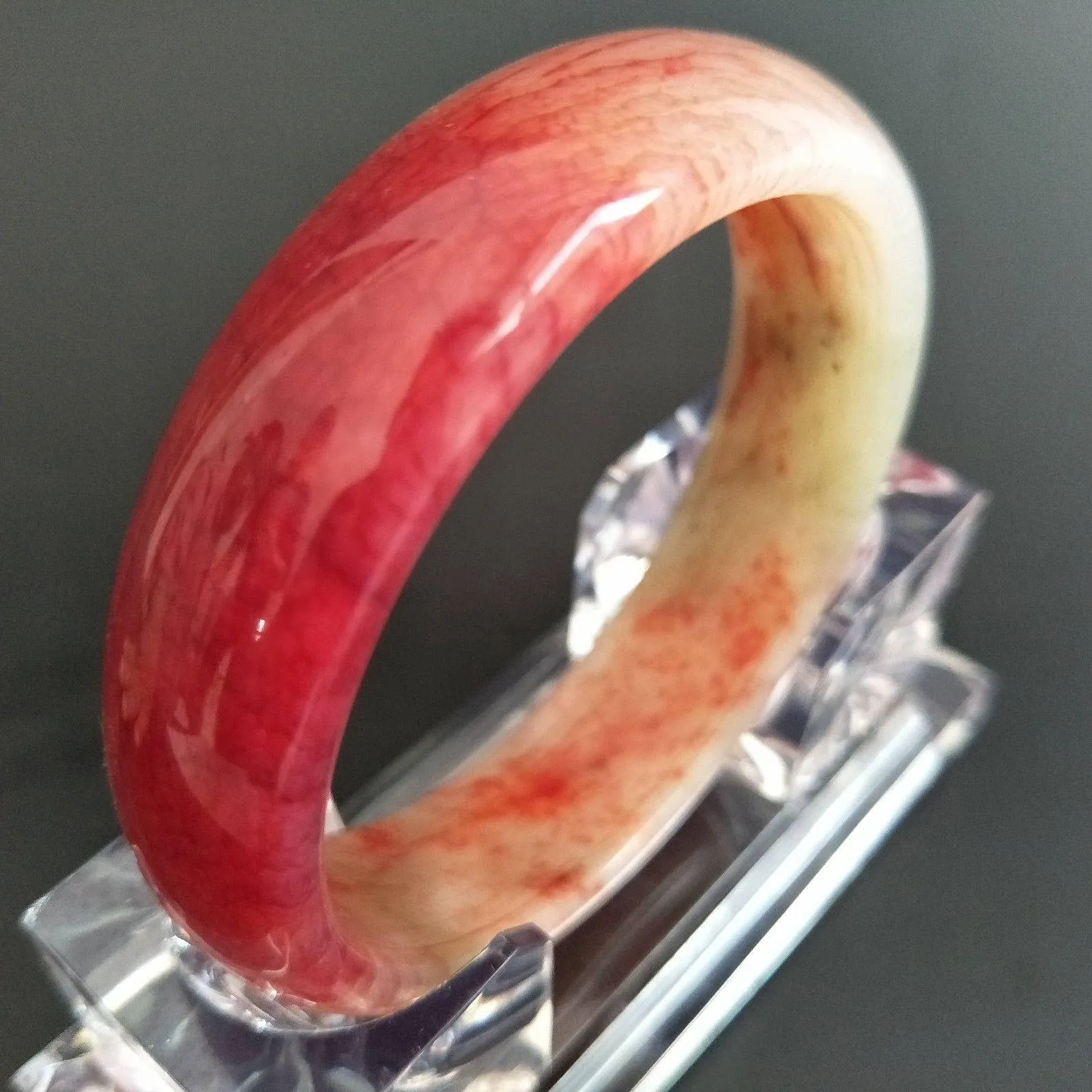 10% OFF- 56/57/58 mm Certified Natural Red XiuYan Emerald Jade Bracelet Bangle《Grade A》
