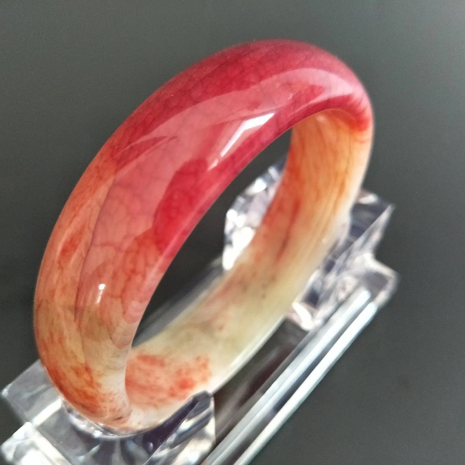 10% OFF- 56/57/58 mm Certified Natural Red XiuYan Emerald Jade Bracelet Bangle《Grade A》