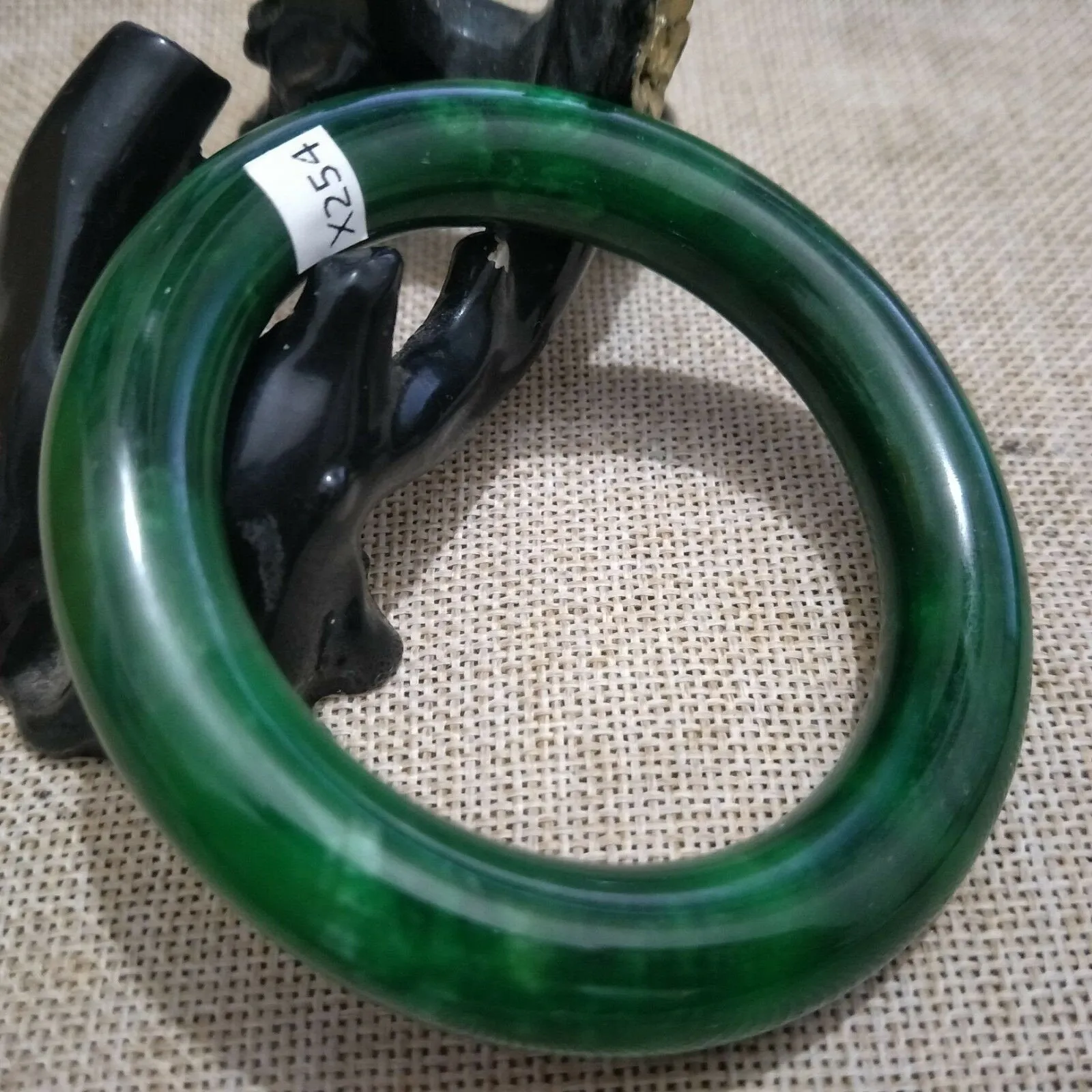 10% OFF- 56/57/58mm Certified Natural Green Jadeite Emerald A*Jade HandCarved Bangle X254