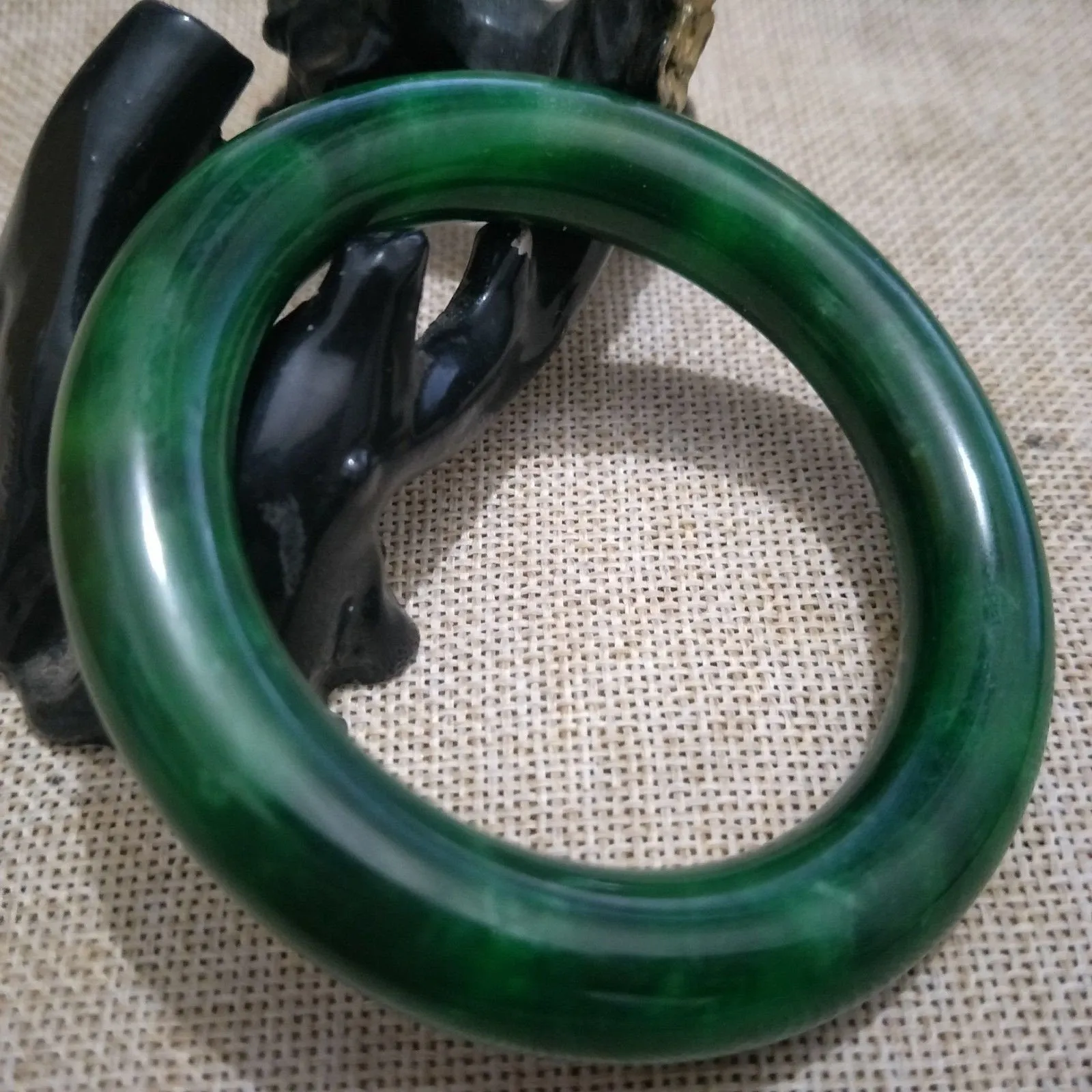 10% OFF- 56/57/58mm Certified Natural Green Jadeite Emerald A*Jade HandCarved Bangle X254