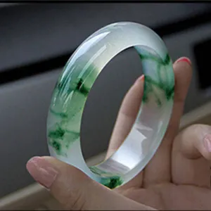 10% OFF- 56/57/58mm Certified Natural Ice Jadeite Emerald A*Jade Handcarved Bangle A1940