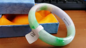 10% OFF- 56/57/58mm Certified Natural Jadeite Emerald A*Jade Handcarved Bangle A183