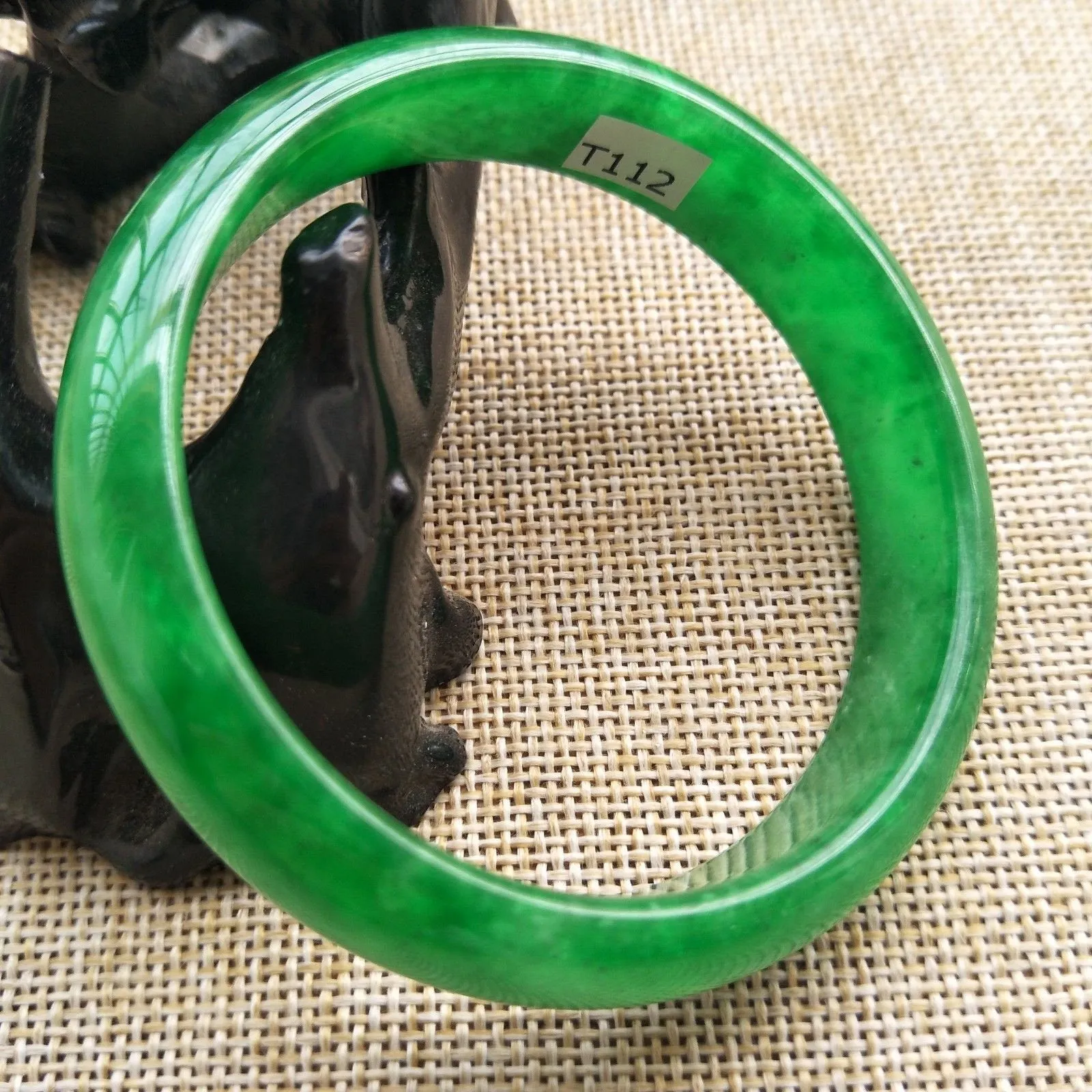10% OFF- 56/57/58mm Certified Natural Jadeite Emerald A*Jade HandCarved Bangle T112