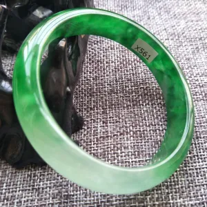 10% OFF- 56/57/58mm Certified Natural Jadeite Emerald A*Jade HandCarved Bangle X561
