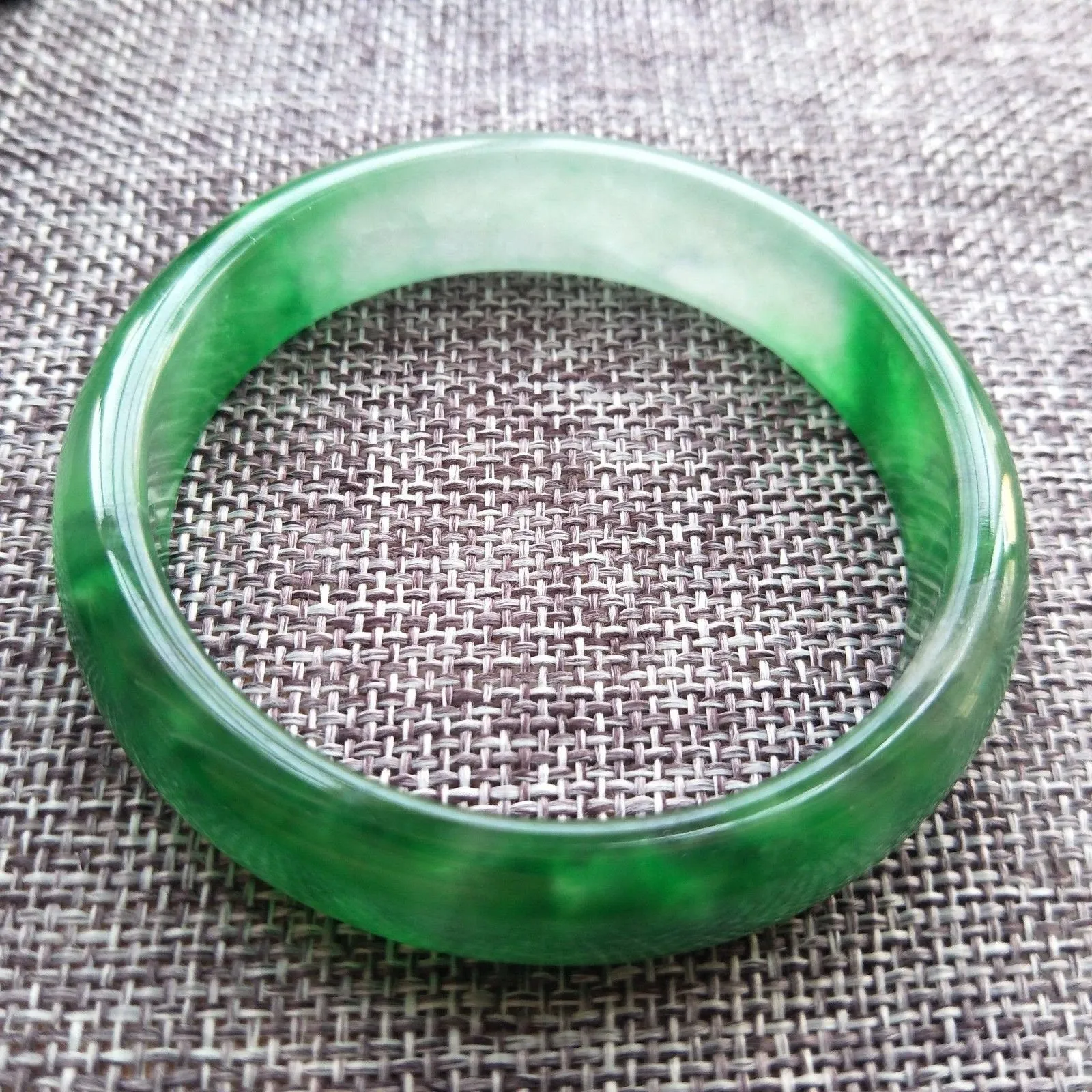 10% OFF- 56/57/58mm Certified Natural Jadeite Emerald A*Jade HandCarved Bangle X561