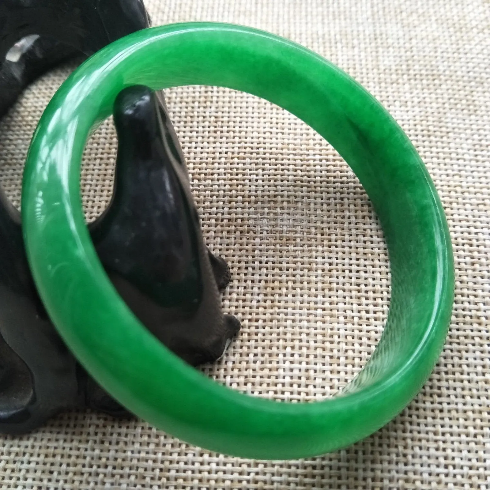 10% OFF- 56/57/58mm Certified Natural Jadeite Emerald A*Jade HandCarved Bangle Z619