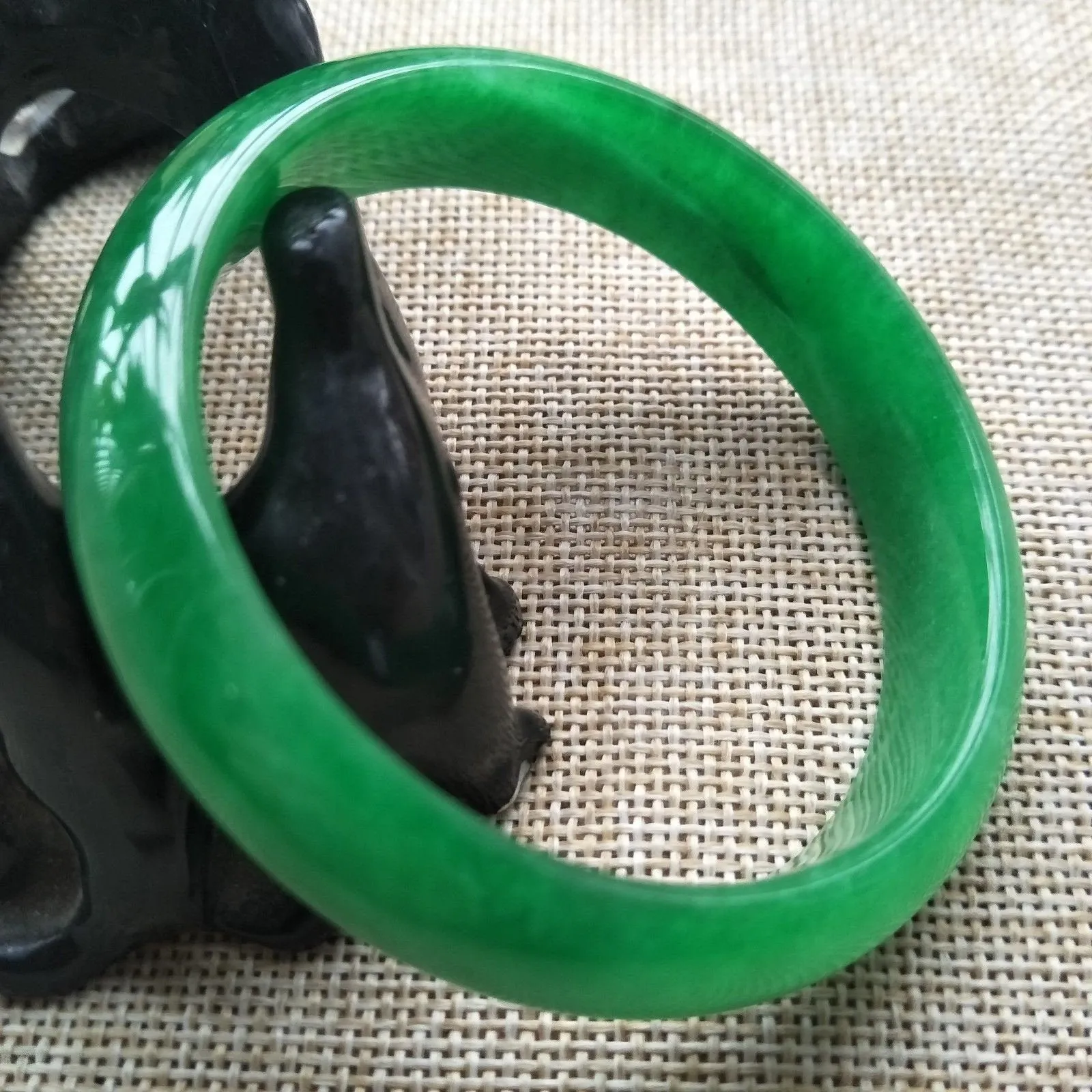 10% OFF- 56/57/58mm Certified Natural Jadeite Emerald A*Jade HandCarved Bangle Z619