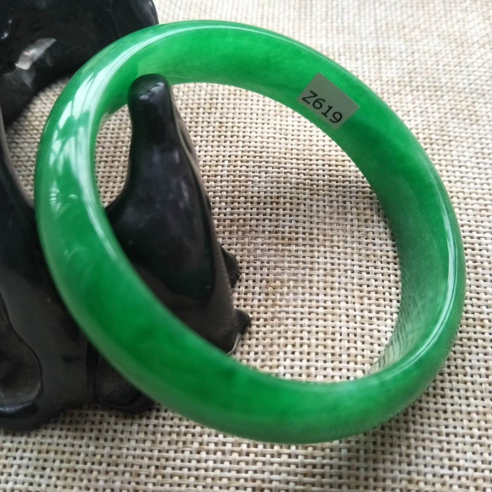 10% OFF- 56/57/58mm Certified Natural Jadeite Emerald A*Jade HandCarved Bangle Z619