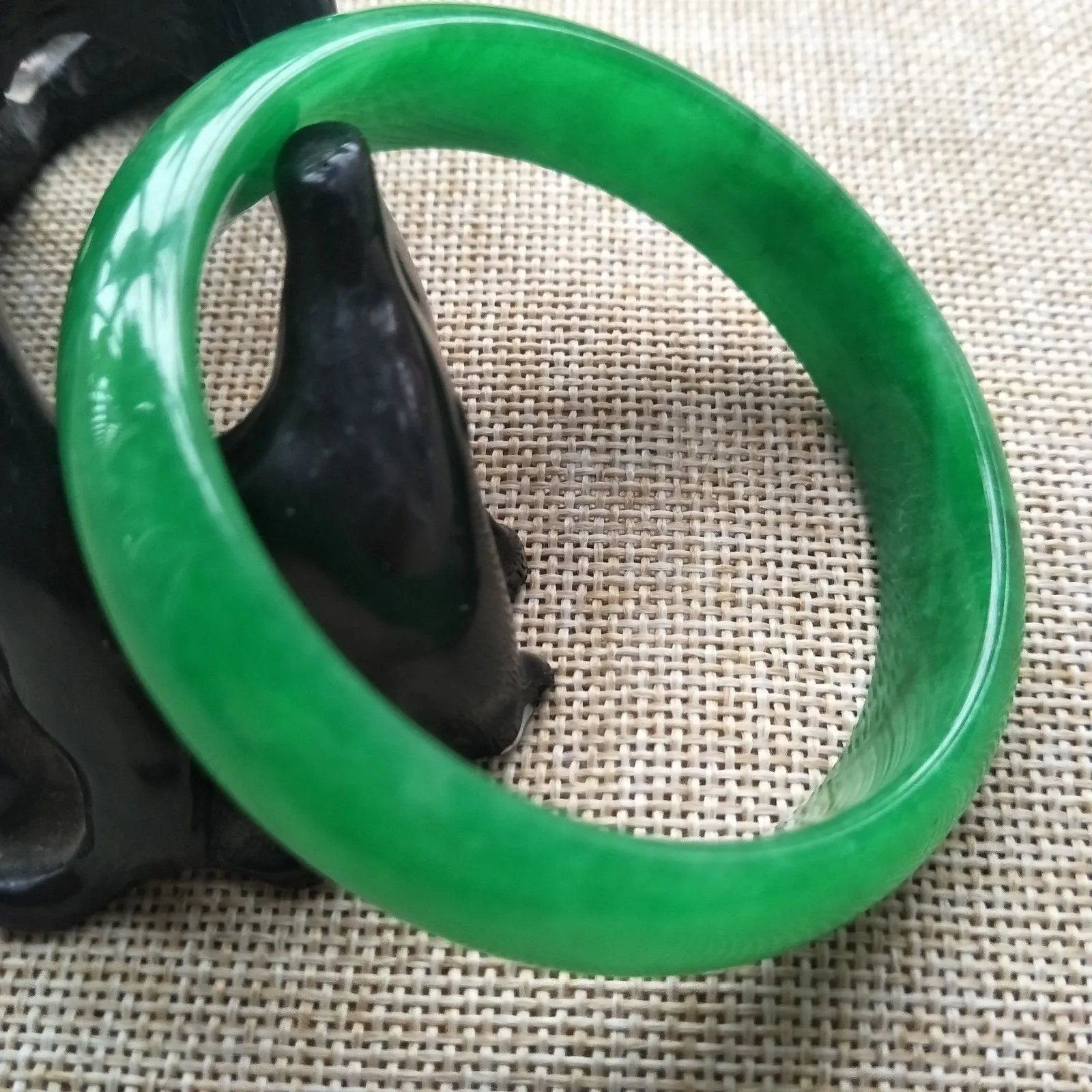 10% OFF- 56/57/58mm Certified Natural Jadeite Emerald A*Jade HandCarved Bangle Z619