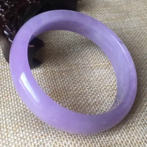 10% OFF- 56/57/58mm Certified Natural Lavender Jadeite Emerald A*Jade HandCarved Bangle B082