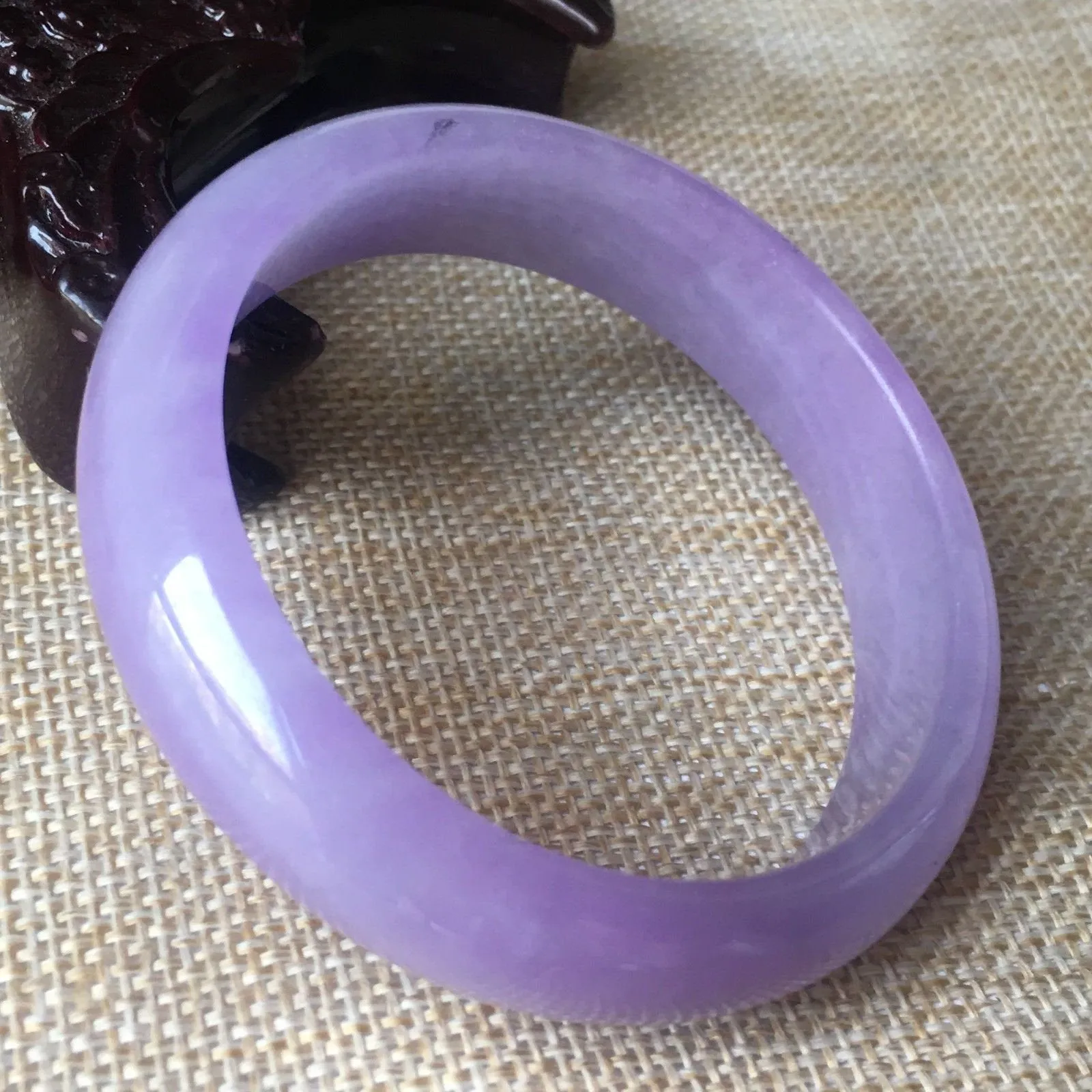 10% OFF- 56/57/58mm Certified Natural Lavender Jadeite Emerald A*Jade HandCarved Bangle B082